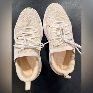 Sorel Cream Knit Lace-Up Athletic Sneakers